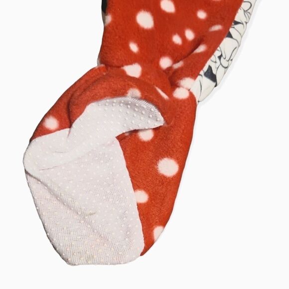 NWT Disney Toddler Girls Red & White Minnie Mouse Zip Up Blanket Sleeper Pajamas - Picture 6 of 6